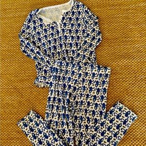 Roller Rabbit blue monkeys pajama set, size women’s medium